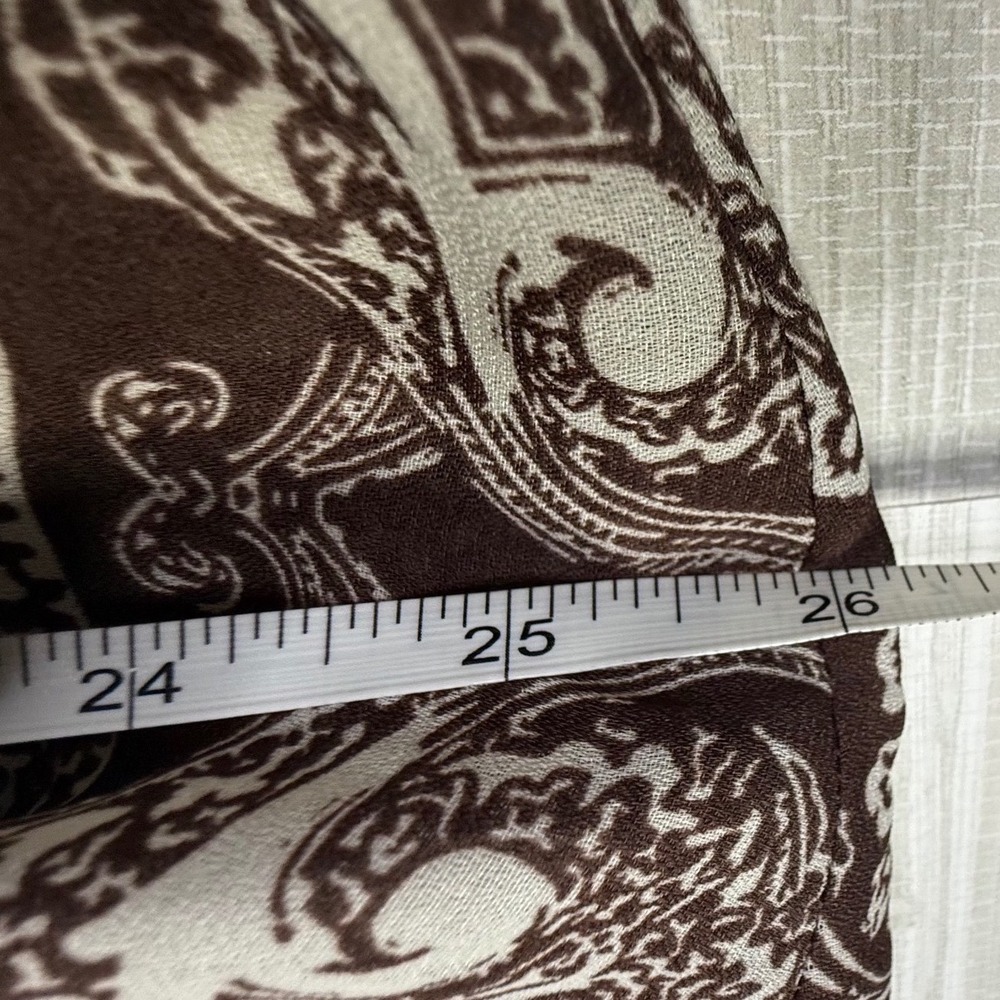 Allison Taylor Womens Large Brown Paisley Polka Dot Mixed Print Blouse NWT - Picture 8 of 8